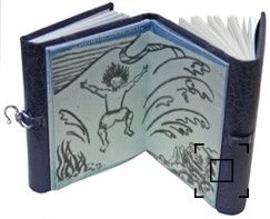 Ferdinand leaps from the wrecked ship into the ocean.